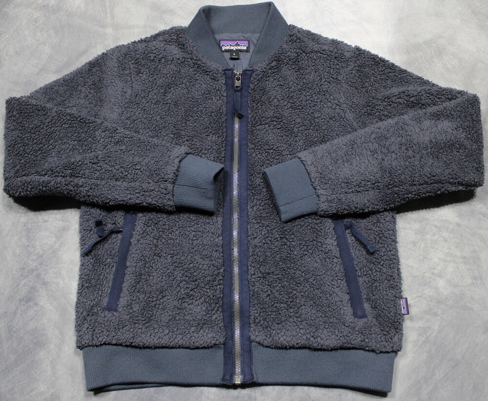 Patagonia Jacket Womens Medium Gray Worn Wear Fleece Bomber Full Zip STY25240